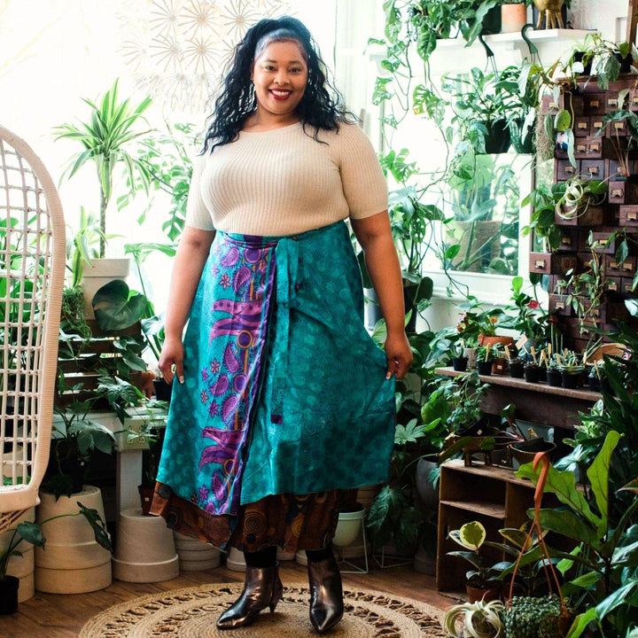 Tea Length Sari Wrap Skirts - Darn Good Yarn
