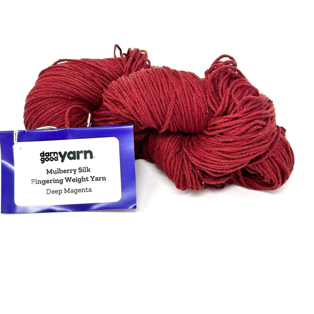 Surplus Discontinued Colors: Mulberry Silk Fingering Weight Yarn - Darn Good Yarn