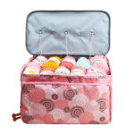 Wool Storage Bag Crochet Tool Buggy Bag With Cable Hole Needle Handbag