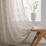 Curtain Finished Beige Crochet Translucent American Literature And Art