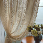 Cotton Hemp Pastoral Crochet Hollow American Country Finished Curtains