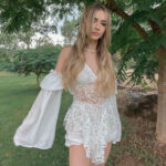 Women's Fashion Simple Embroidery Crochet Hollow Halter Dress