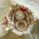 DIY Baby Handmade Wool Crochet Rabbit Rattle Toy