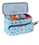 Wool Storage Bag Crochet Tool Buggy Bag With Cable Hole Needle Handbag