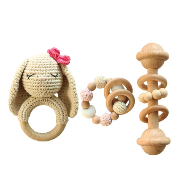 DIY Baby Handmade Wool Crochet Rabbit Rattle Toy