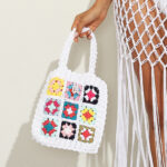 Mixed Color Non-Located Ethnic Hand Crochet Tote Bag