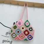 Handmade Hand Crochet Flower Woven Women's Bag Ethnic Pattern