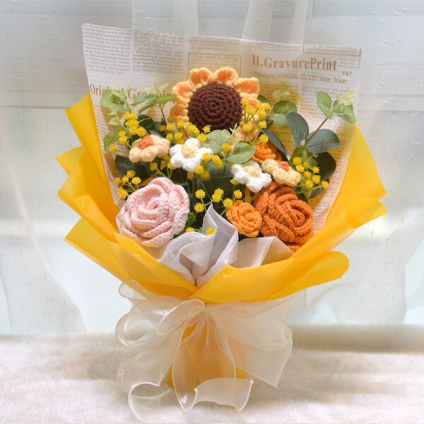 Flower Yarn Woven Sunflower Gift Bouquet