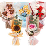 Wool Flowers Handmade Bouquet Diy Crochet Material Package