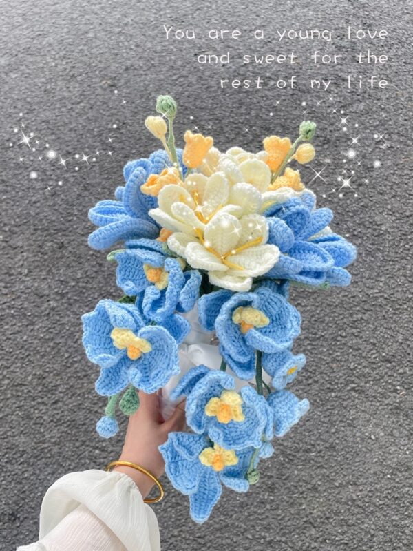 Knitted Bridal Bouquet Handmade Crochet Diy Material Package