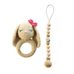 DIY Baby Handmade Wool Crochet Rabbit Rattle Toy