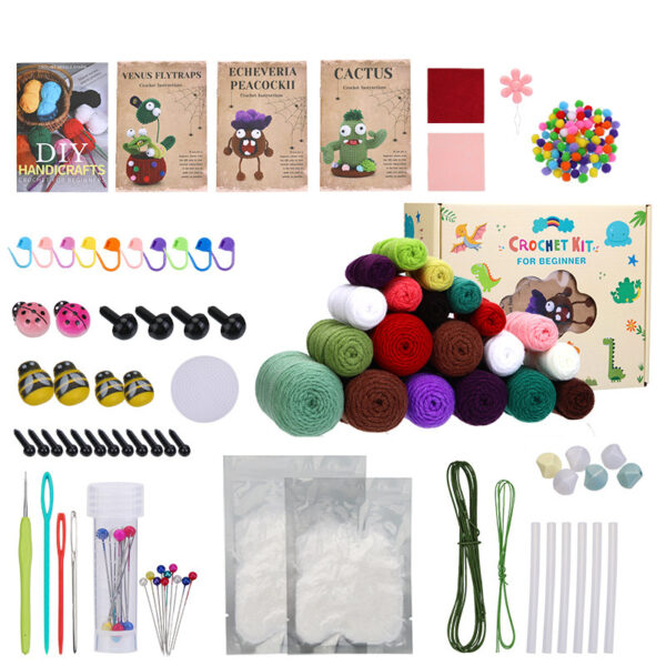 Funny Plant Series Handmade Diy Crochet Wool Material Package