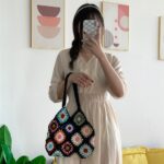 Handmade Hand Crochet Flower Woven Women's Bag Ethnic Pattern