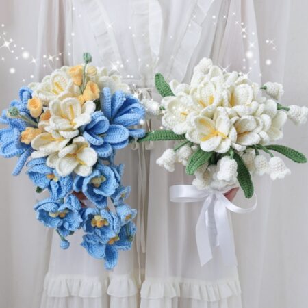 Knitted Bridal Bouquet Handmade Crochet Diy Material Package