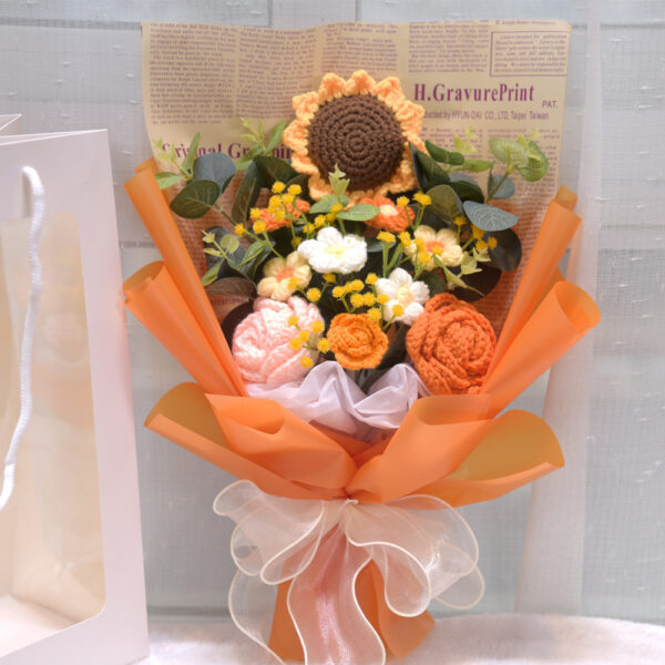 Flower Yarn Woven Sunflower Gift Bouquet