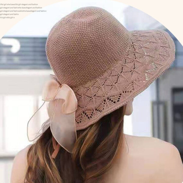 Women's Big Brim Crochet Hollow Woven Straw Hat