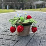 Wool Crochet Strawberry Bonsai Handmade Diy Woven Ornaments