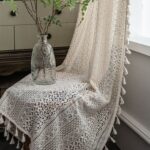 Curtain Finished Beige Crochet Translucent American Literature And Art