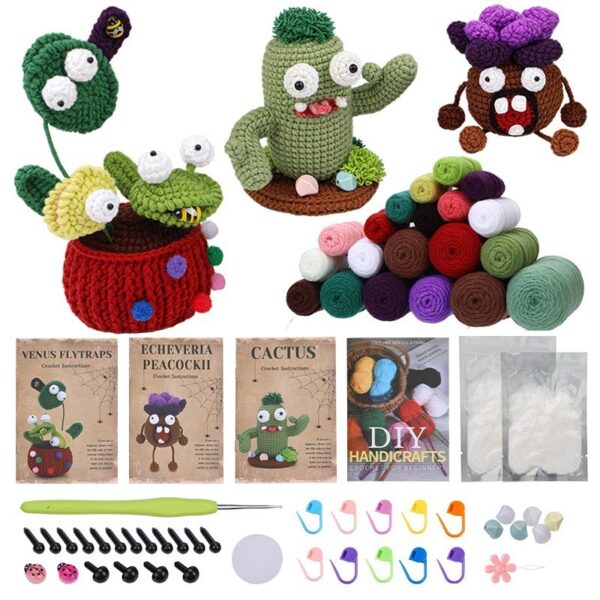 Funny Plant Series Handmade Diy Crochet Wool Material Package