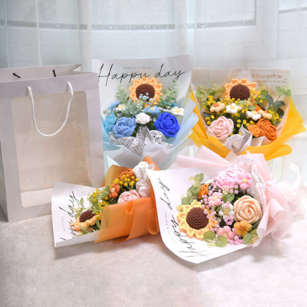 Flower Yarn Woven Sunflower Gift Bouquet