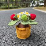 Wool Crochet Strawberry Bonsai Handmade Diy Woven Ornaments